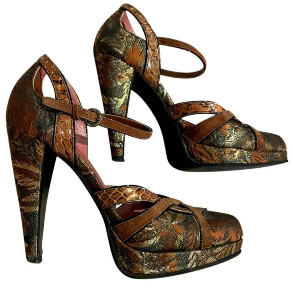 EUC Miu Miu Jacquard Floral Shoes